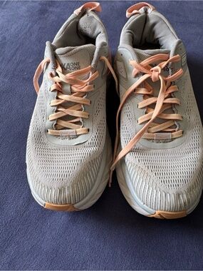 Neutral Gray and Peach Women's Running Shoes